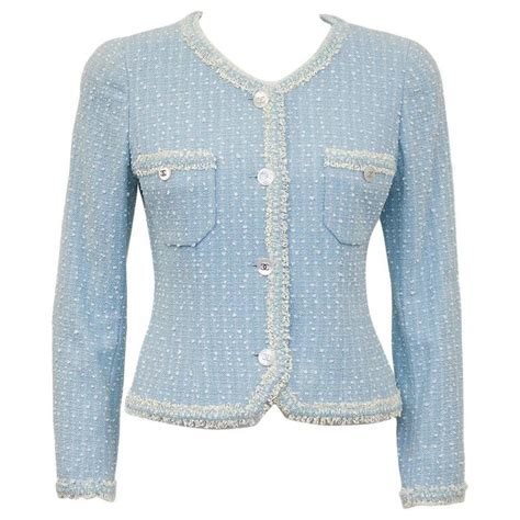 chanel light blue jacket|Chanel jackets vintage.